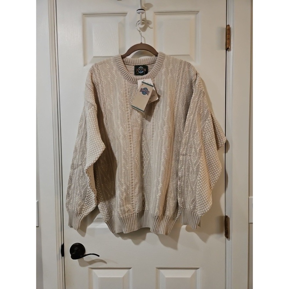 Vtg Jantzen Textured Knit Crewneck Size Lg Grandpacore 1990's Preppy NWT